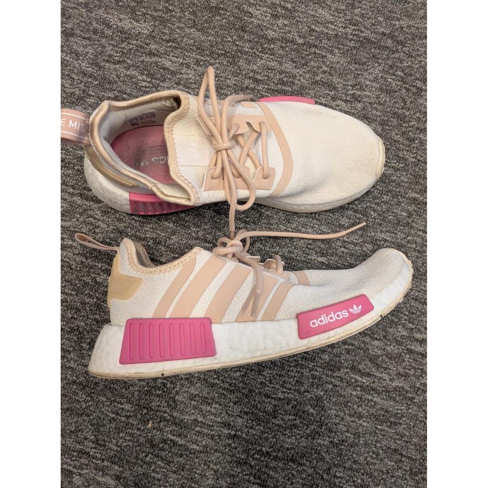 Adidas NMD‎ R1 Women's Size 5.5 Wonder White Rose Tone Pink Sneakers